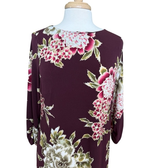 Chico's Red Sheath Dress with Dolman Sleeves and Bateau Neckline 1P - Picture 2 of 9